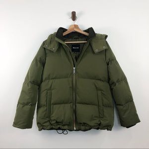 Madewell green down puffer coat size small NWT